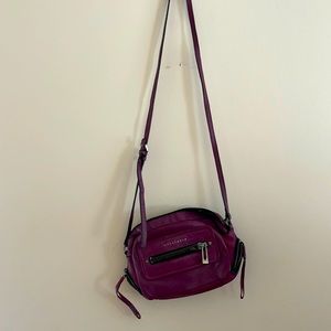 Sanctuary cross body purse, adjustable strap, purple/red color